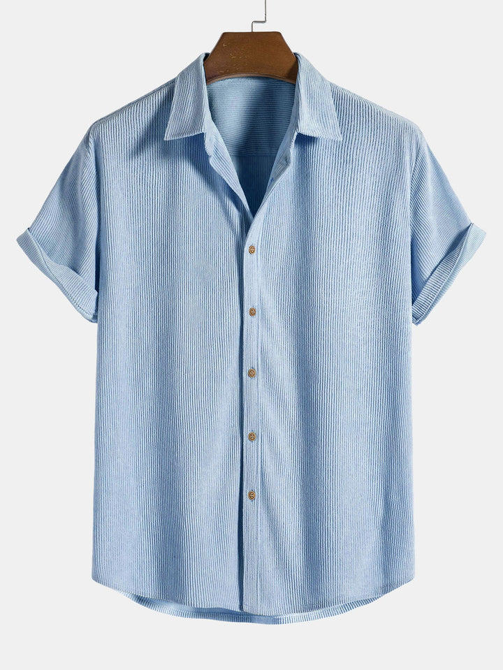 Short Sleeve Corduroy Button-Down Shirt & Shorts
