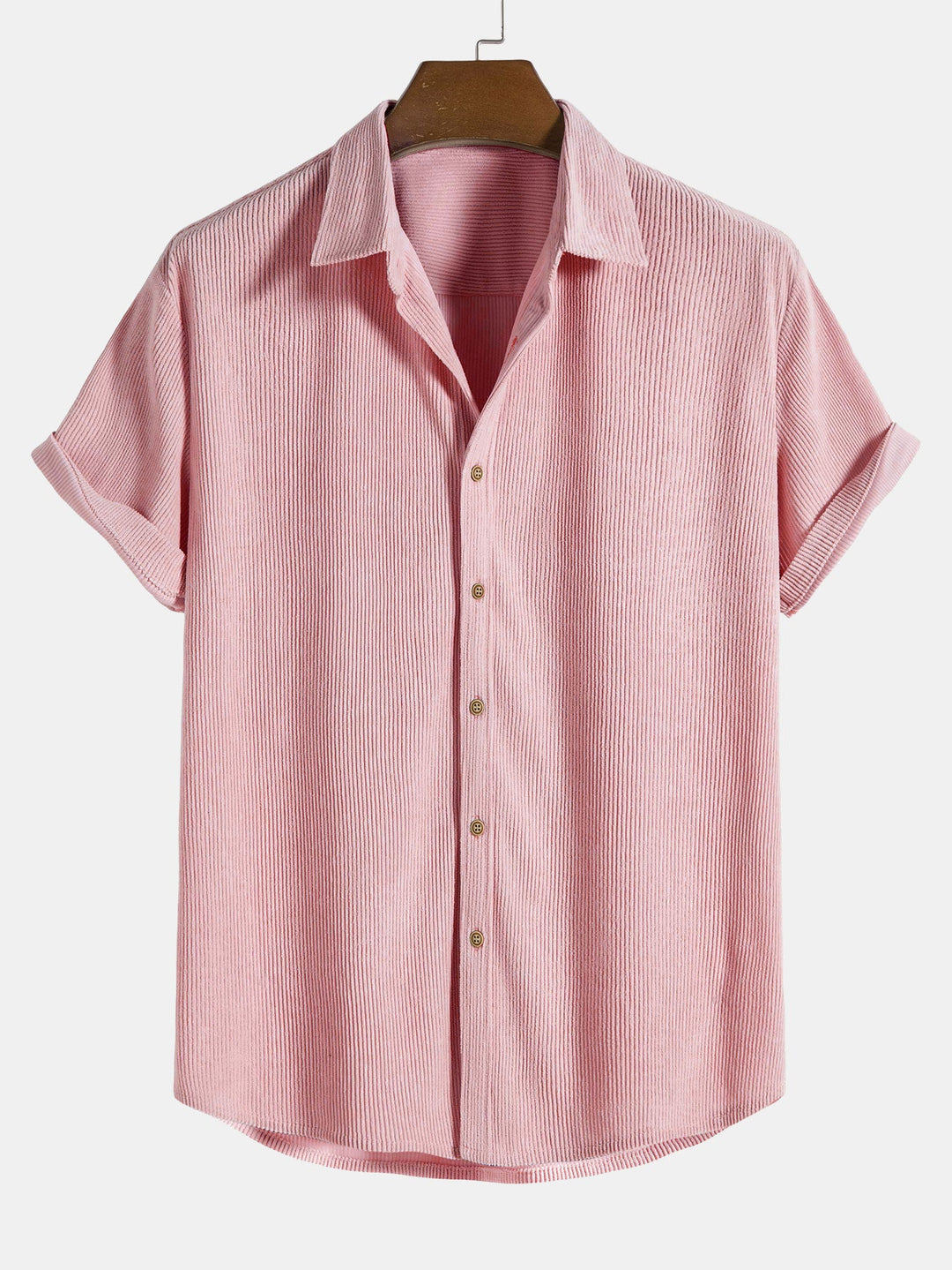 Cotton Button-Down Shirt with Short Sleeves