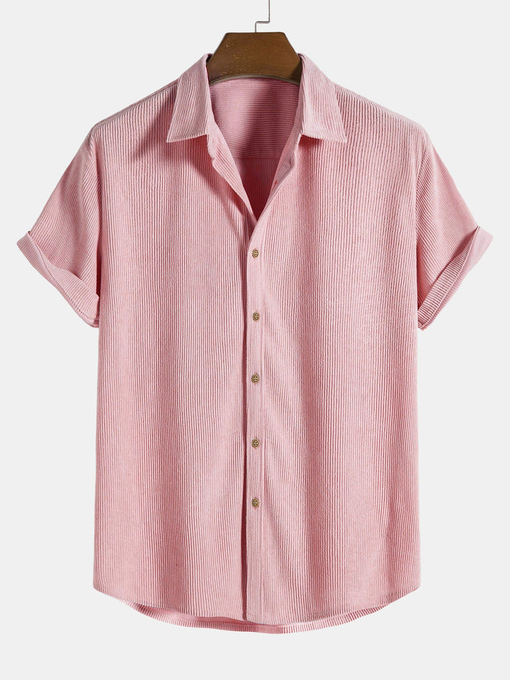Cotton Button-Down Shirt with Short Sleeves