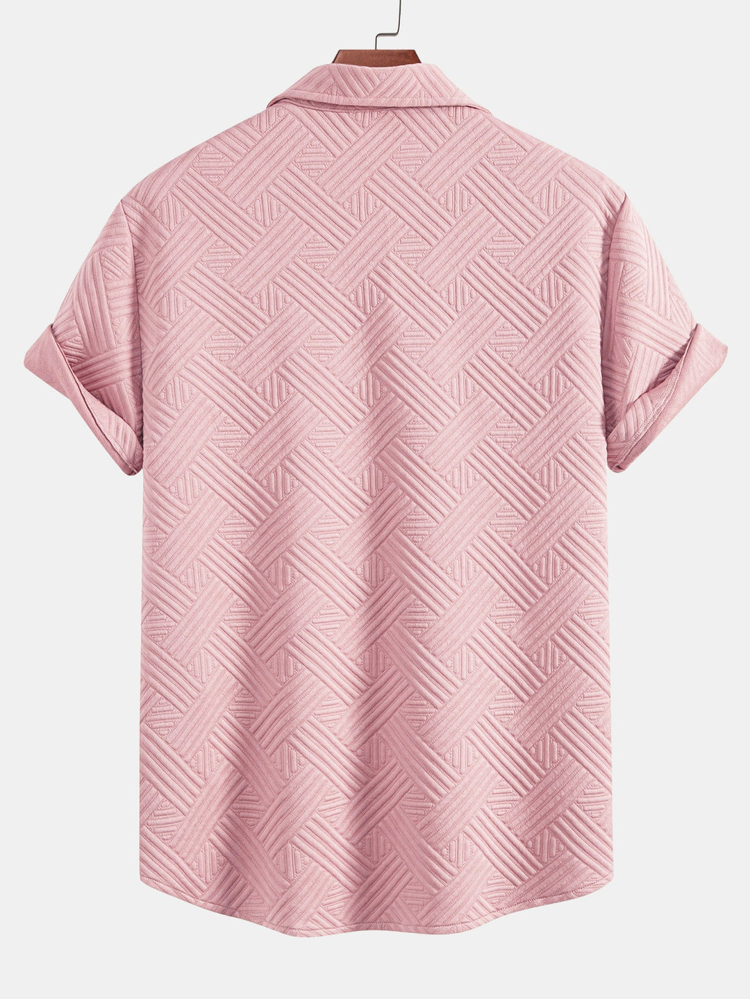 Striped jacquard button-down shirt & Drawstring shorts