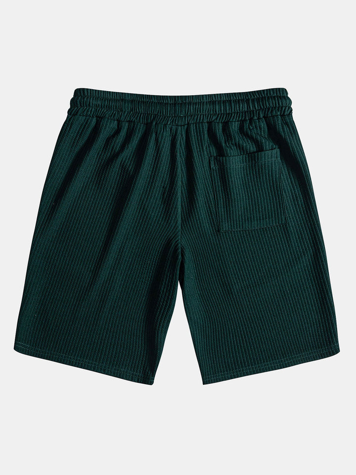 Muscle Fit Ribbed Button-Down Shirt & Shorts