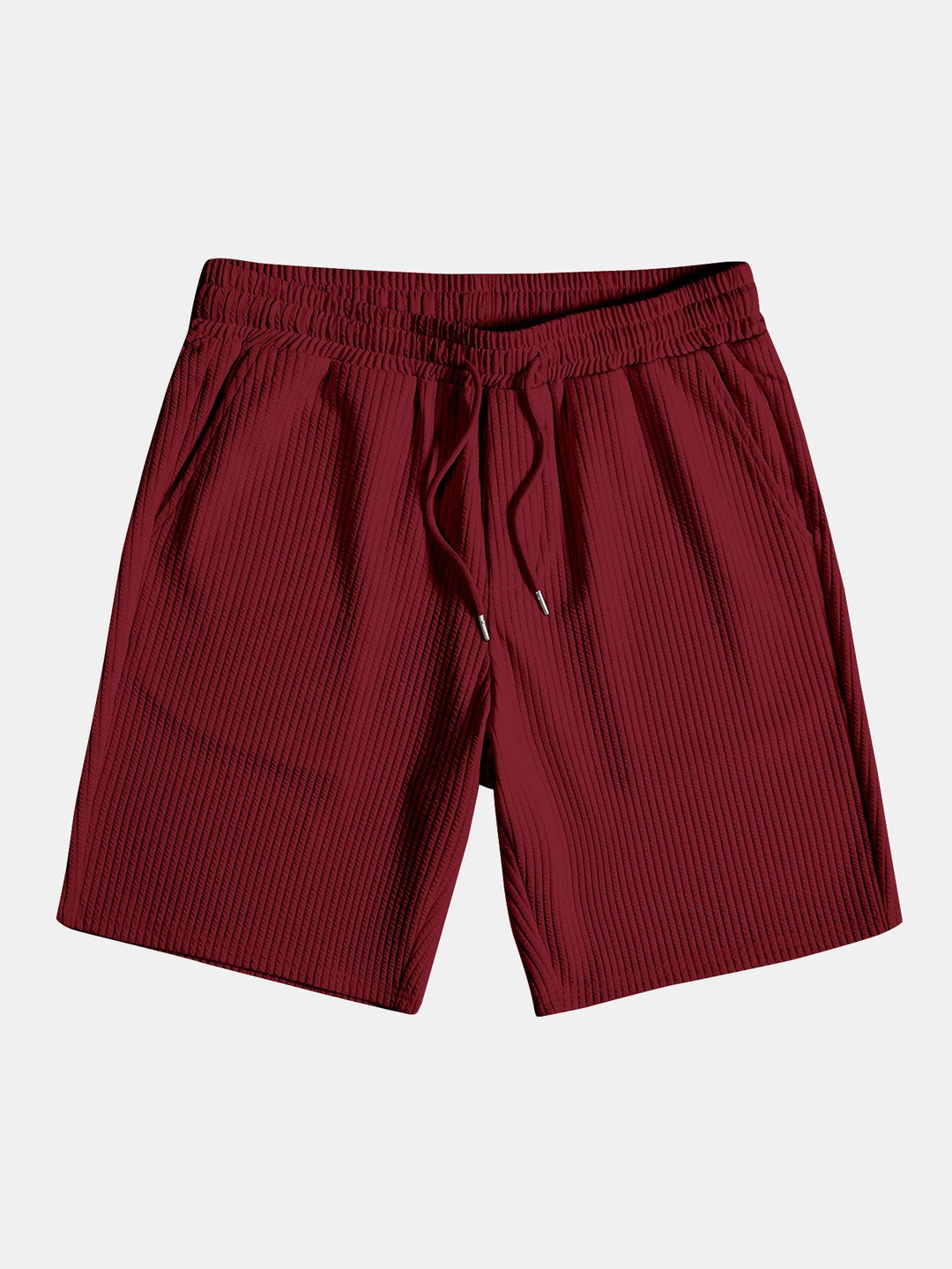 Muscle Fit Ribbed Stand-Up Collar Shirt & Shorts