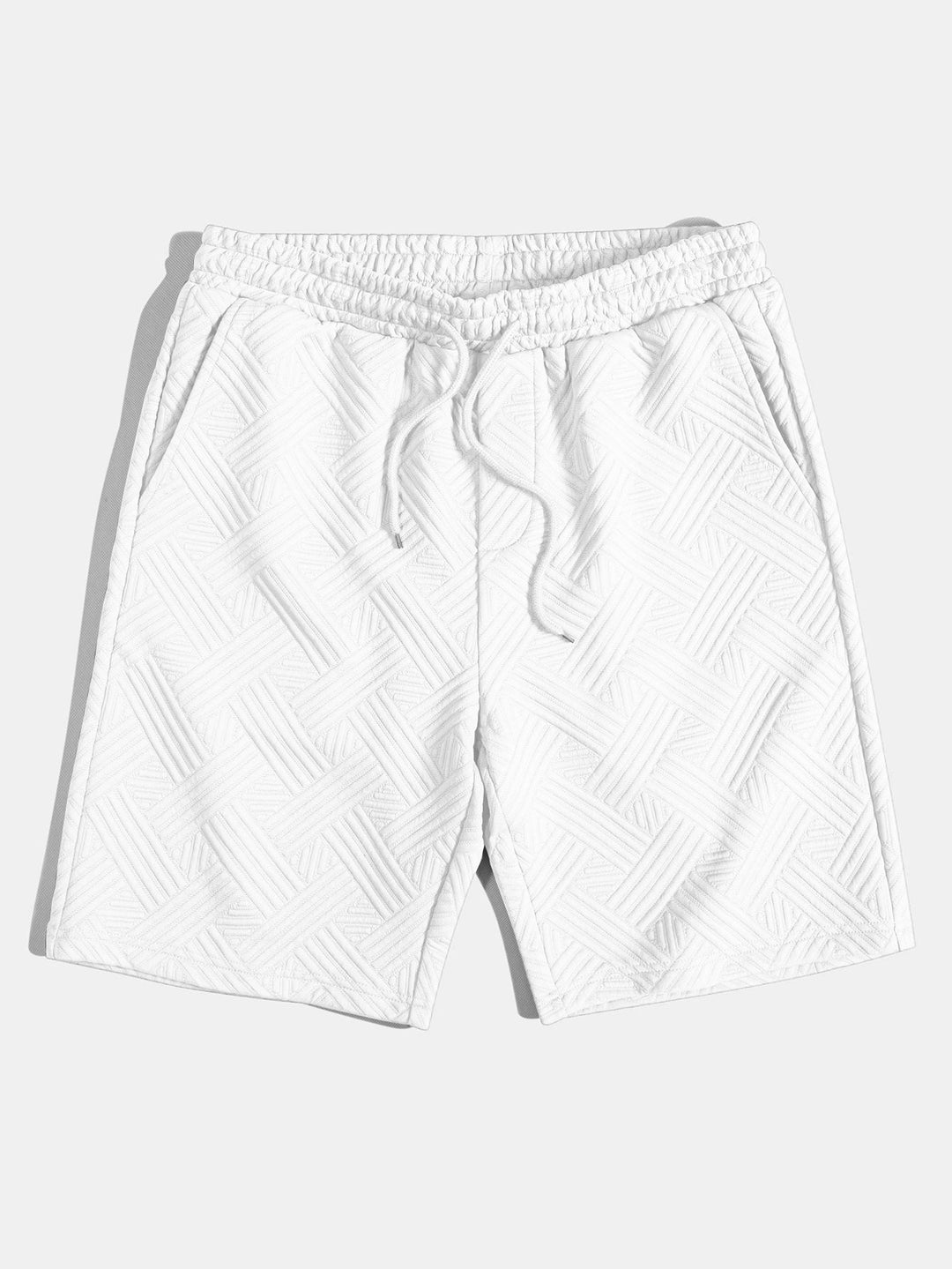 Striped jacquard button-down shirt & Drawstring shorts