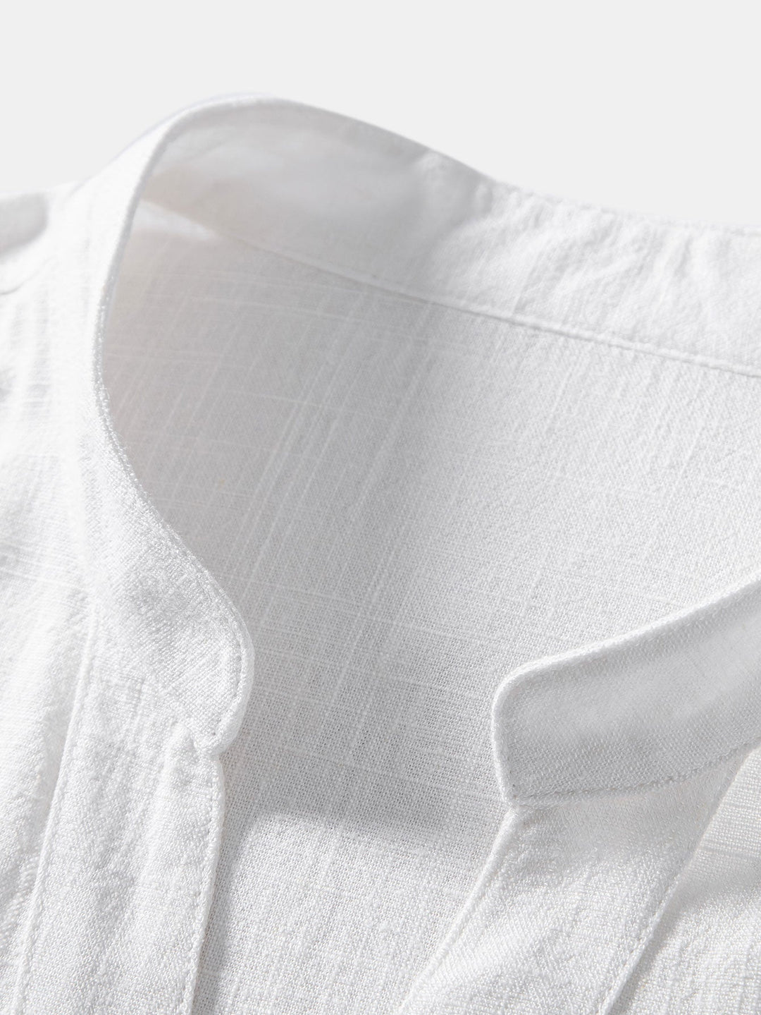 Short Sleeve V-Neck Linen Rayon Mix Shirt