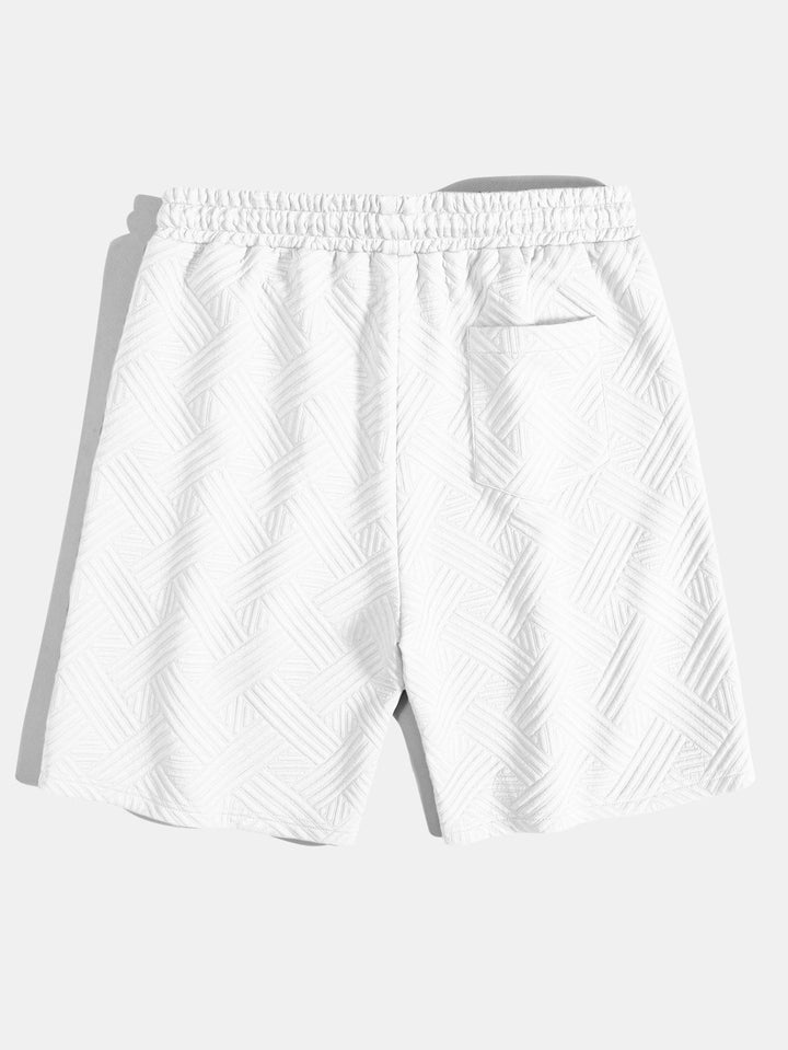 Striped jacquard button-down shirt & Drawstring shorts