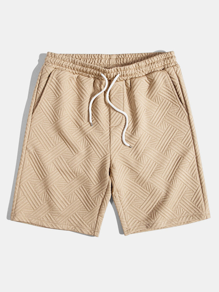 Striped jacquard button-down shirt & Drawstring shorts