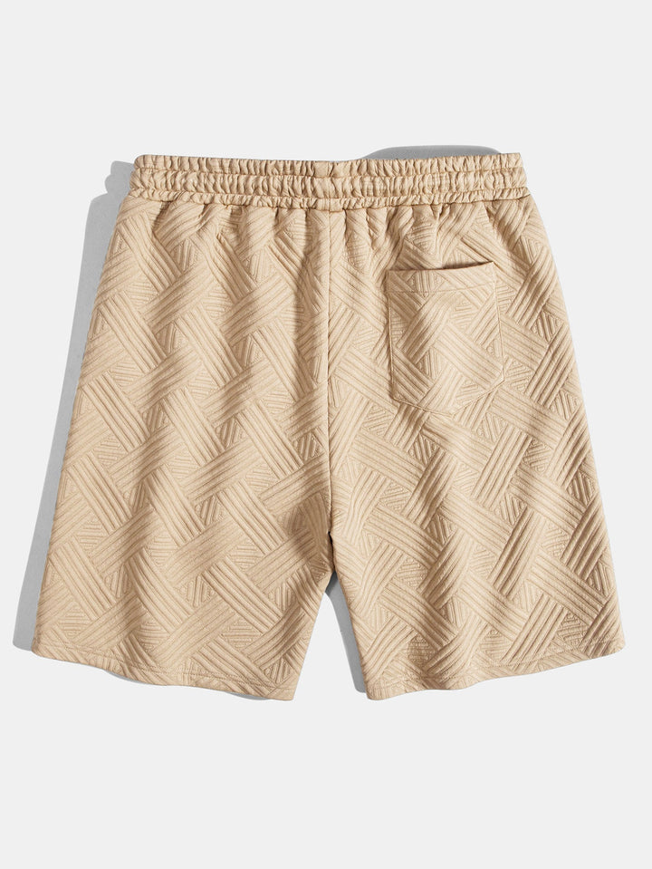 Striped jacquard button-down shirt & Drawstring shorts