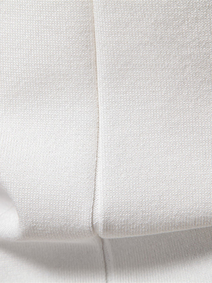 Contrast Trim Zip Knitted Polo Shirt