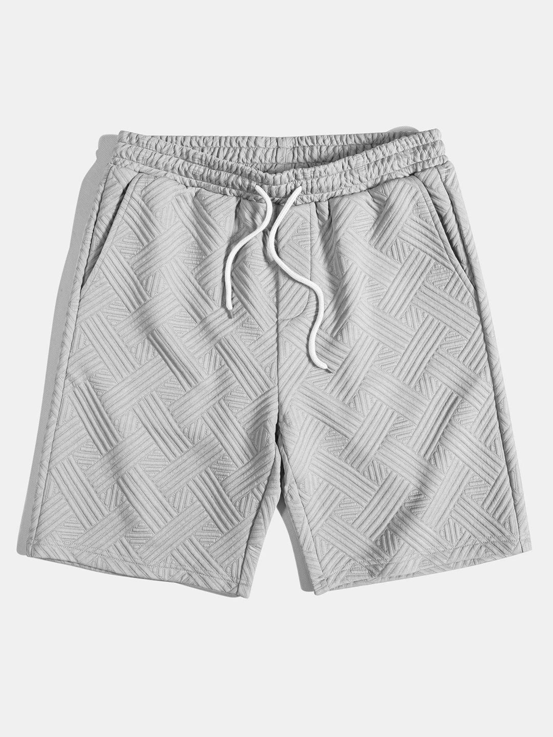 Striped jacquard button-down shirt & Drawstring shorts