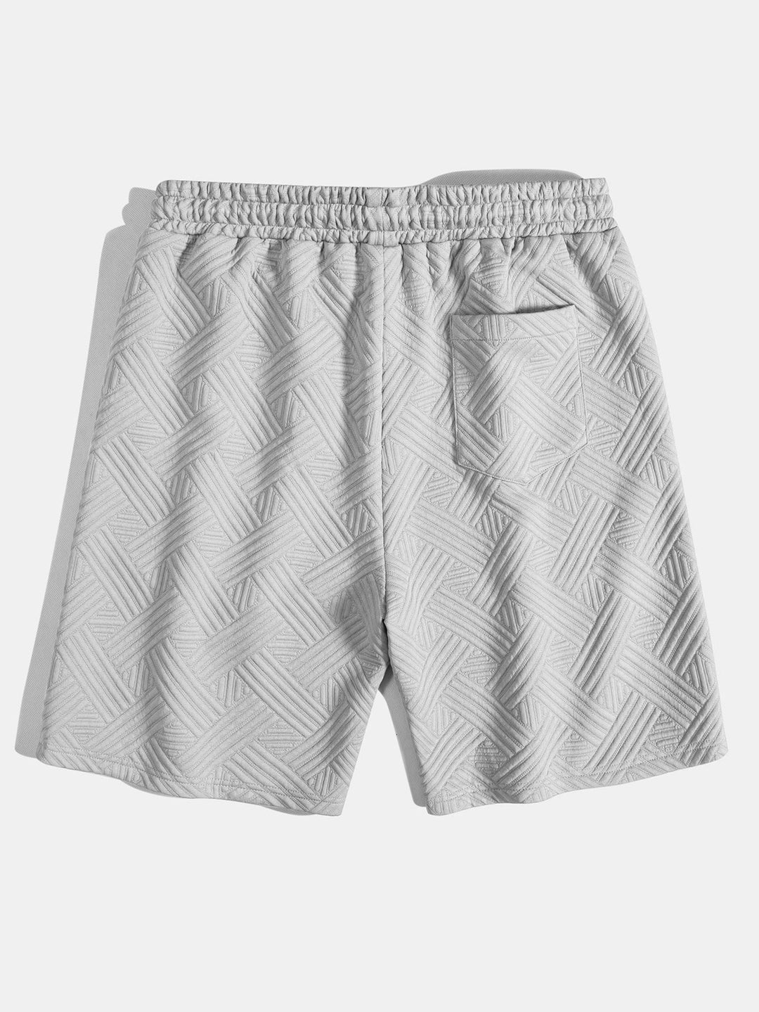 Striped jacquard button-down shirt & Drawstring shorts