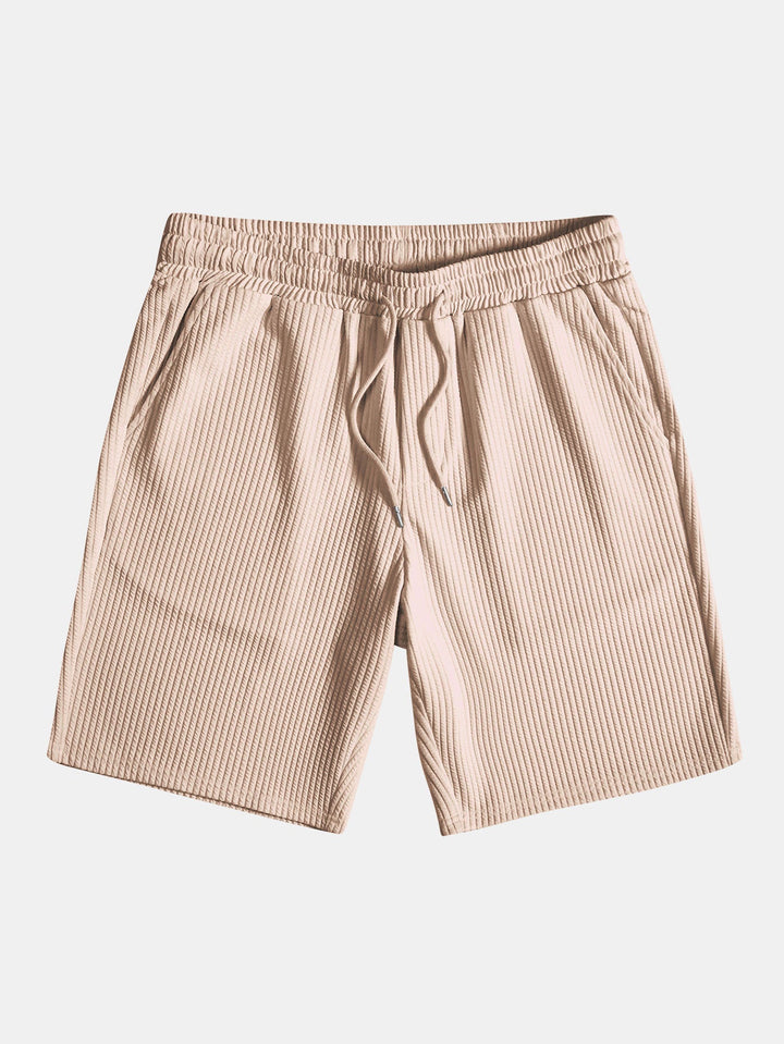 Muscle Fit Ribbed Button-Down Shirt & Shorts