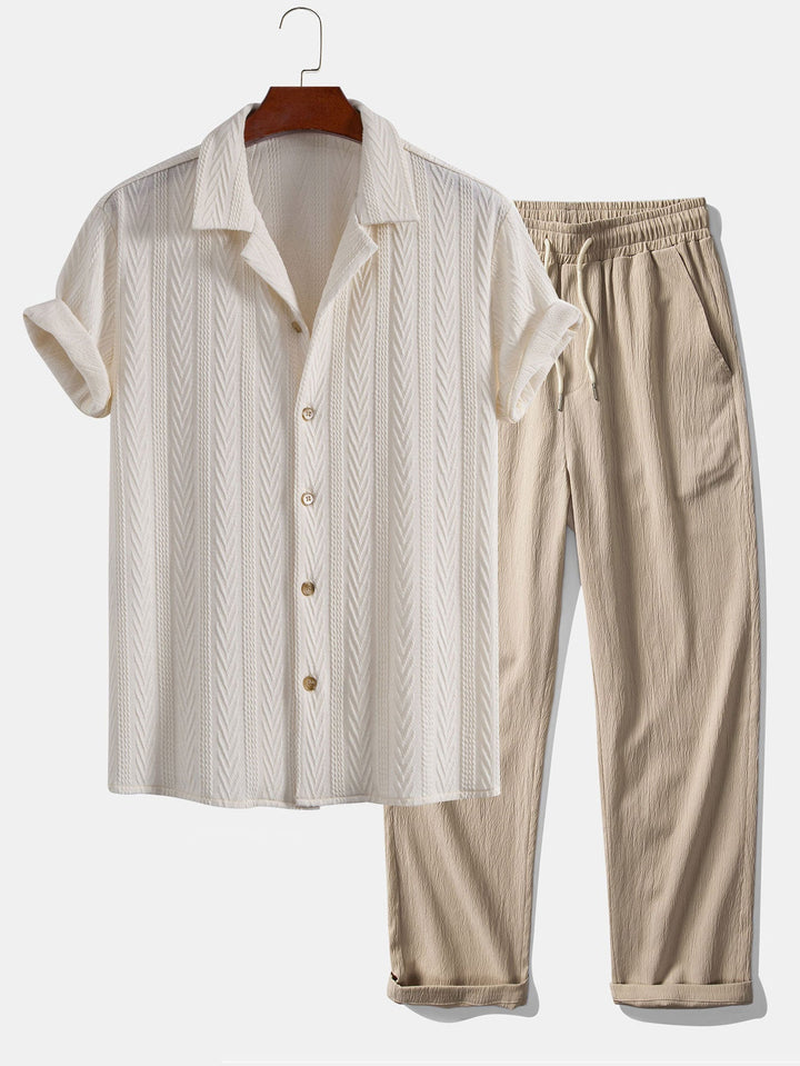 Jacquard Cuban Shirt & Straight Trousers