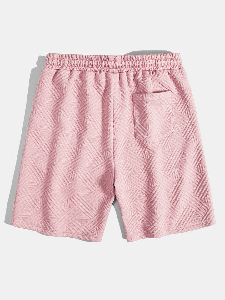 Striped jacquard button-down shirt & Drawstring shorts