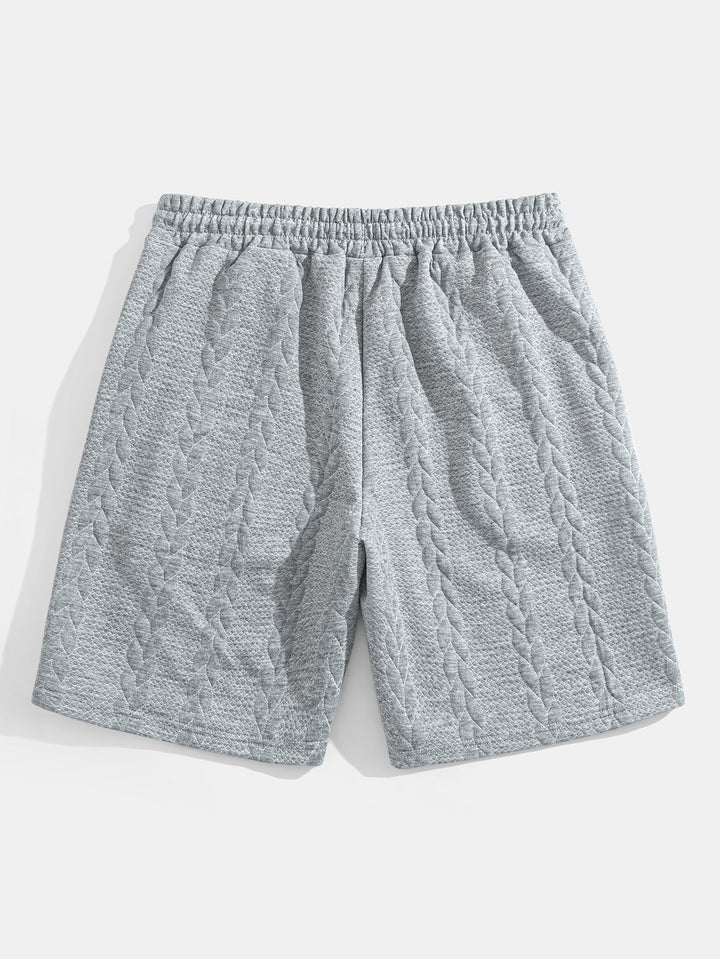 Relax Fit Mid-Length Sleeve Twist Jacquard T-Shirt & Shorts