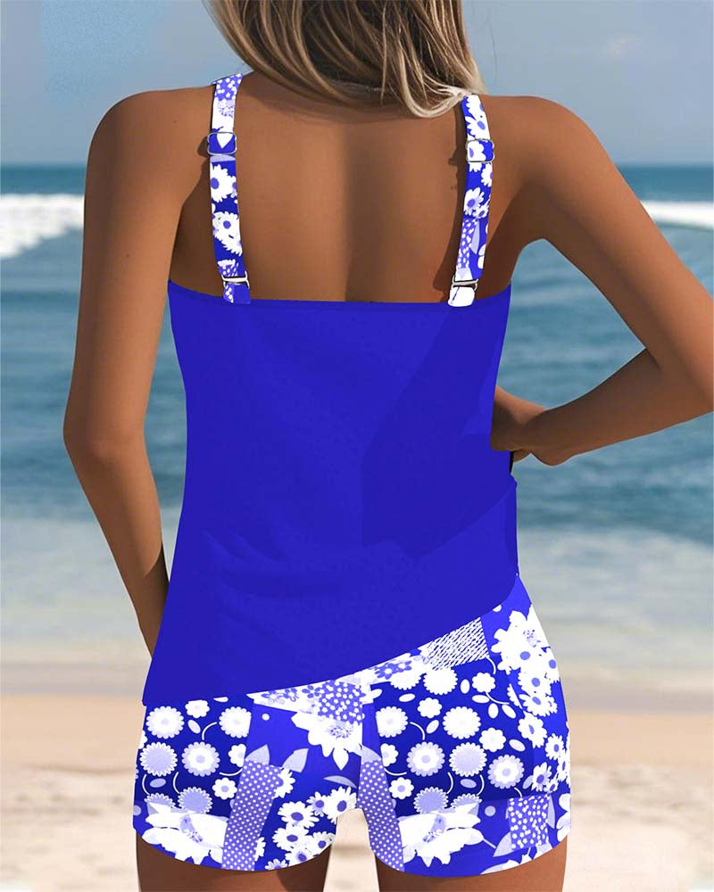 Swimsuit Tank Top Printed Shorts