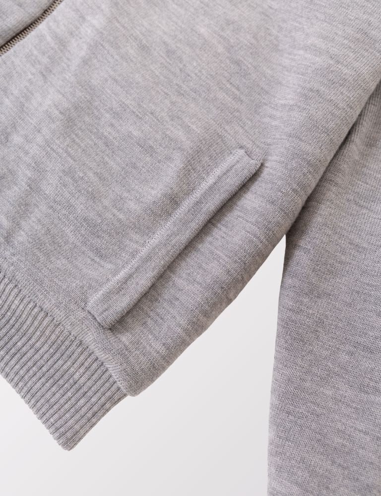 Pothiares Full Fur lined Cardigan | Grey