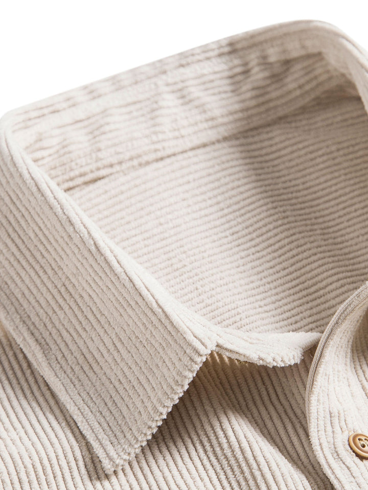 Cotton Button-Down Shirt with Short Sleeves