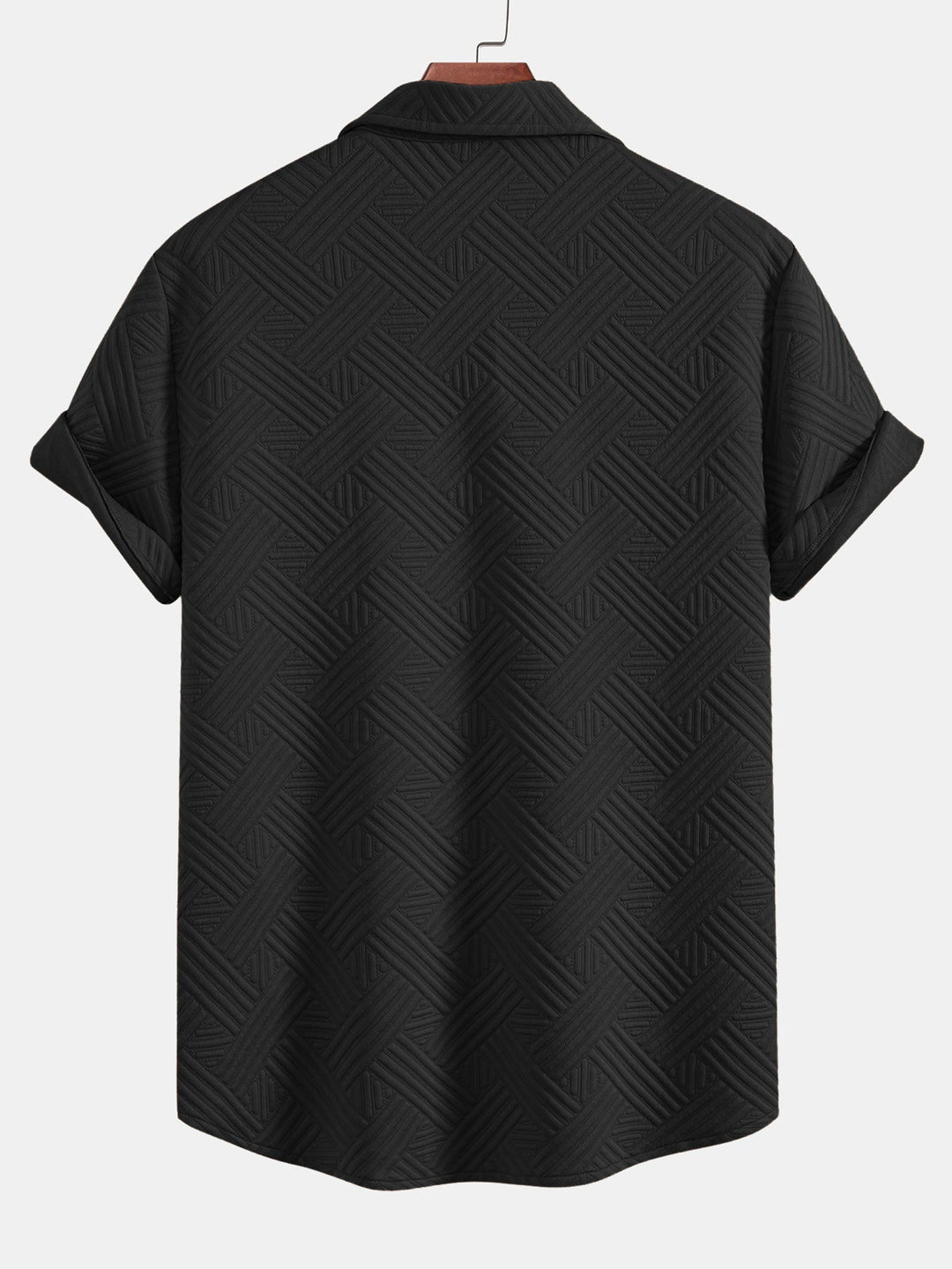 Striped jacquard button-down shirt & Drawstring shorts