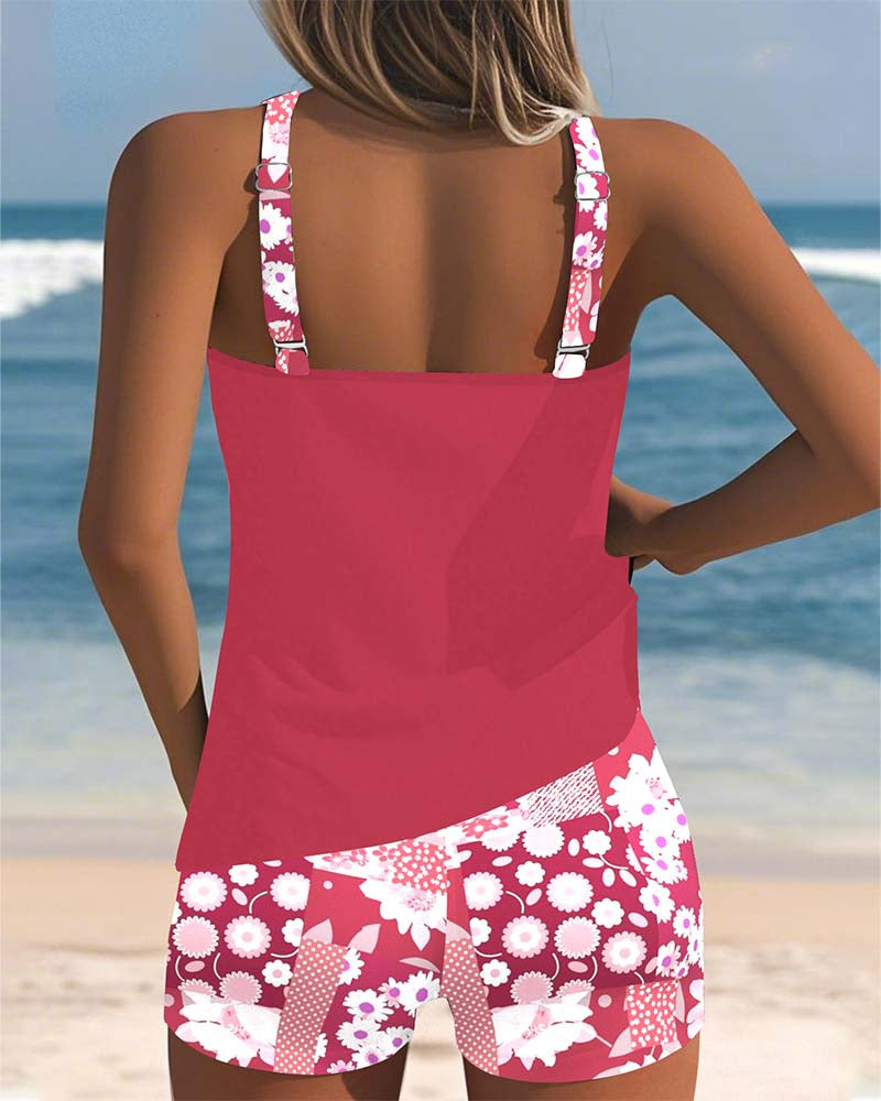 Swimsuit Tank Top Printed Shorts