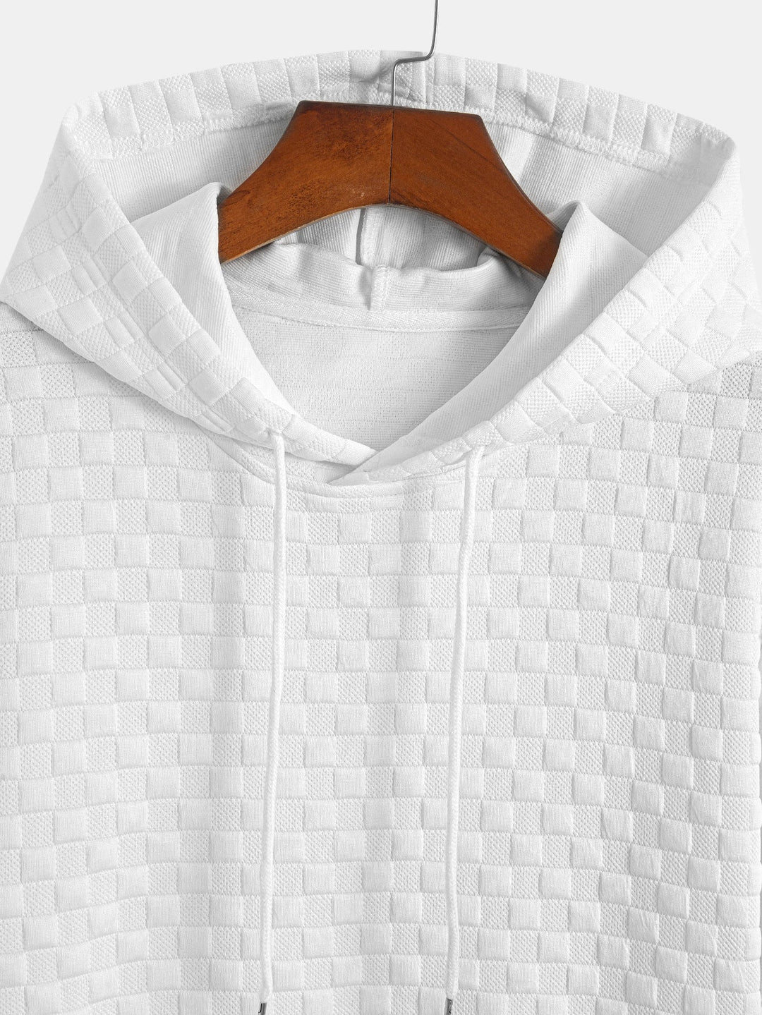 Checkerboard Jacquard Arc Hem Hooded T-Shirt & Checkerboard Jacquard Shorts