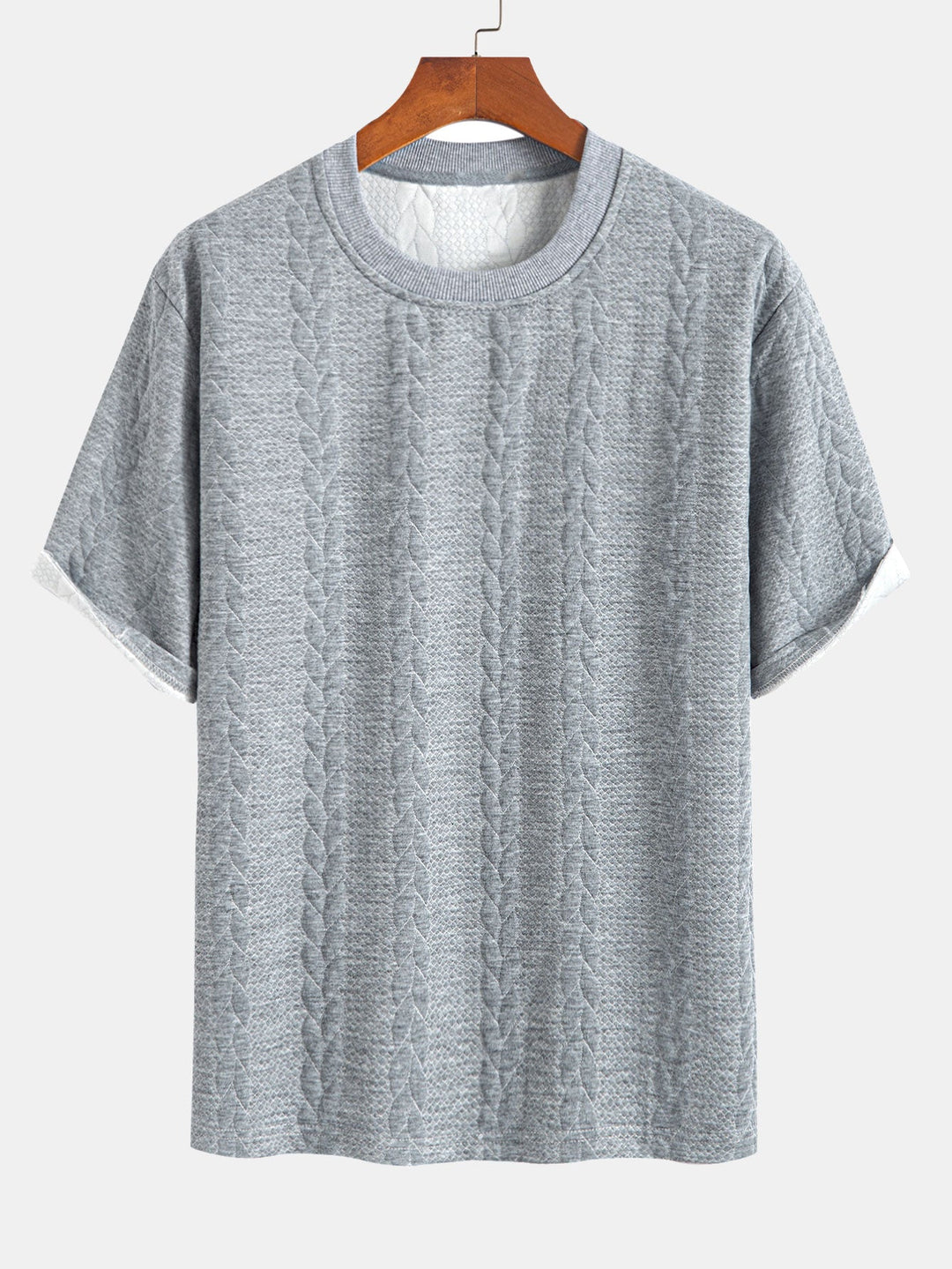 Relax Fit Mid-Length Sleeve Twist Jacquard T-Shirt & Shorts