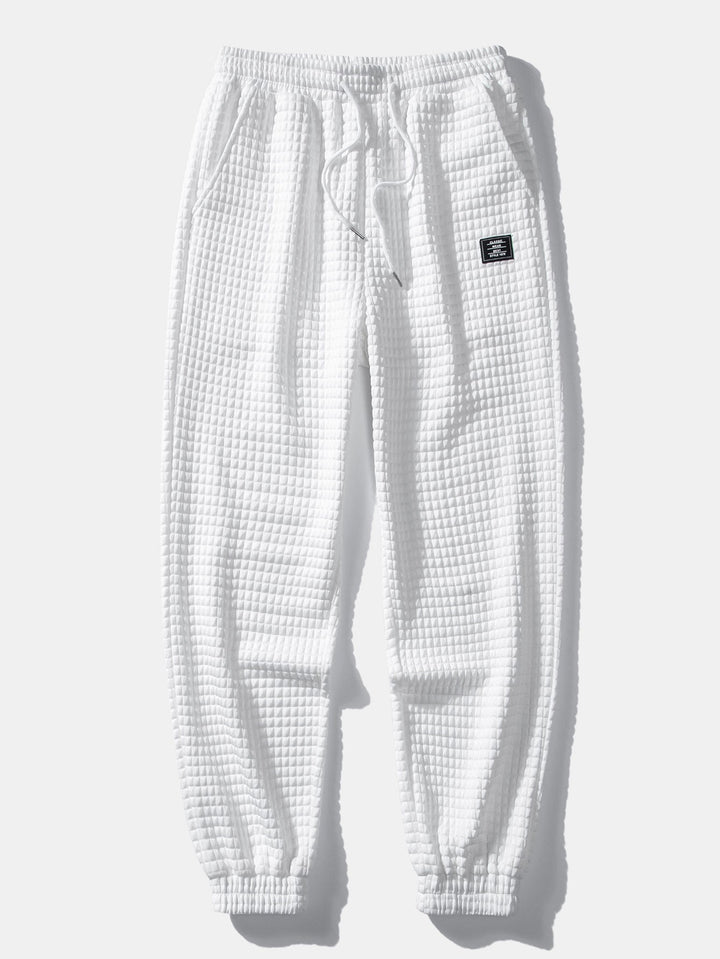 Short Sleeve Waffle Shirt & Drawstring Waffle Joggers