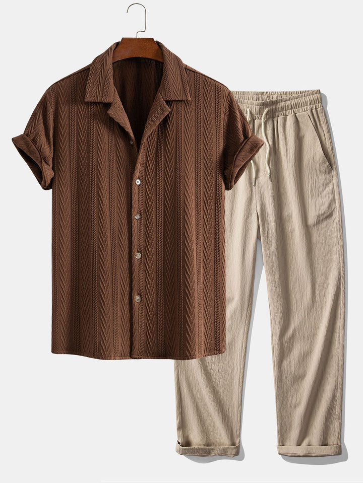 Jacquard Cuban Shirt & Straight Trousers
