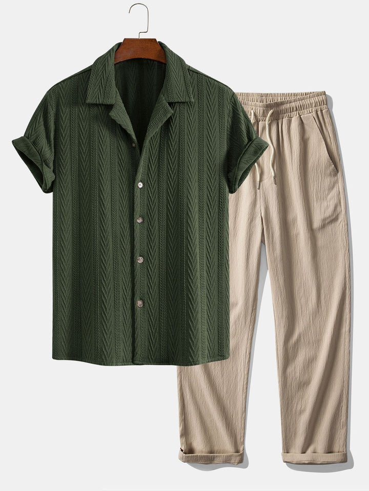 Jacquard Cuban Shirt & Straight Trousers