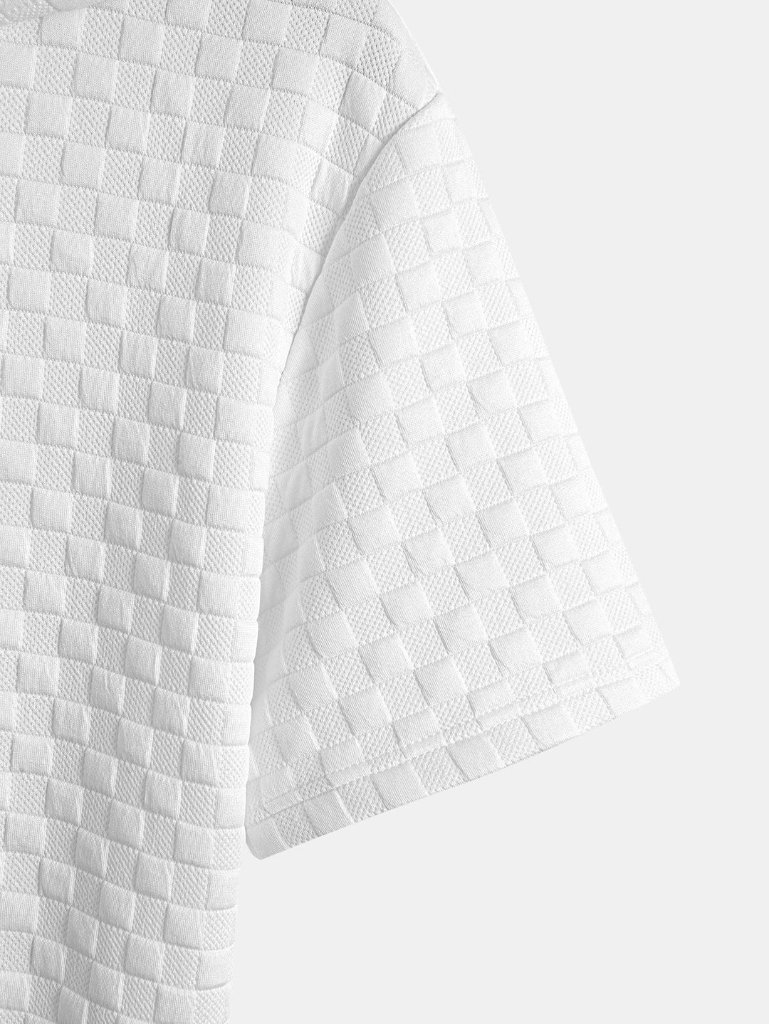 Checkerboard Jacquard Arc Hem Hooded T-Shirt & Checkerboard Jacquard Shorts