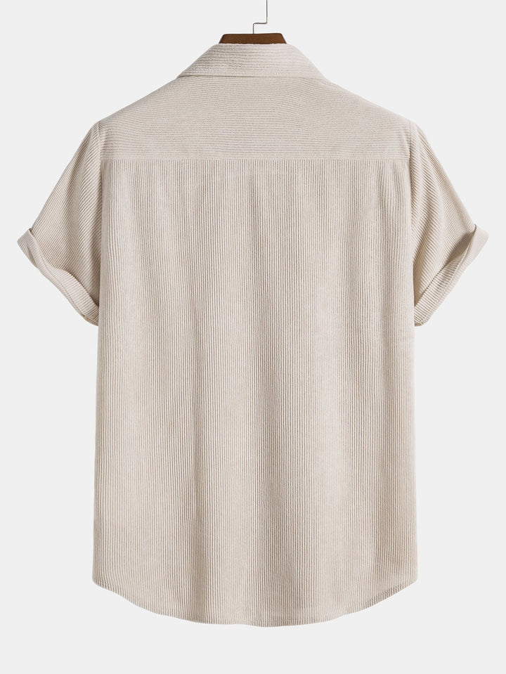 Short Sleeve Corduroy Button-Down Shirt & Shorts