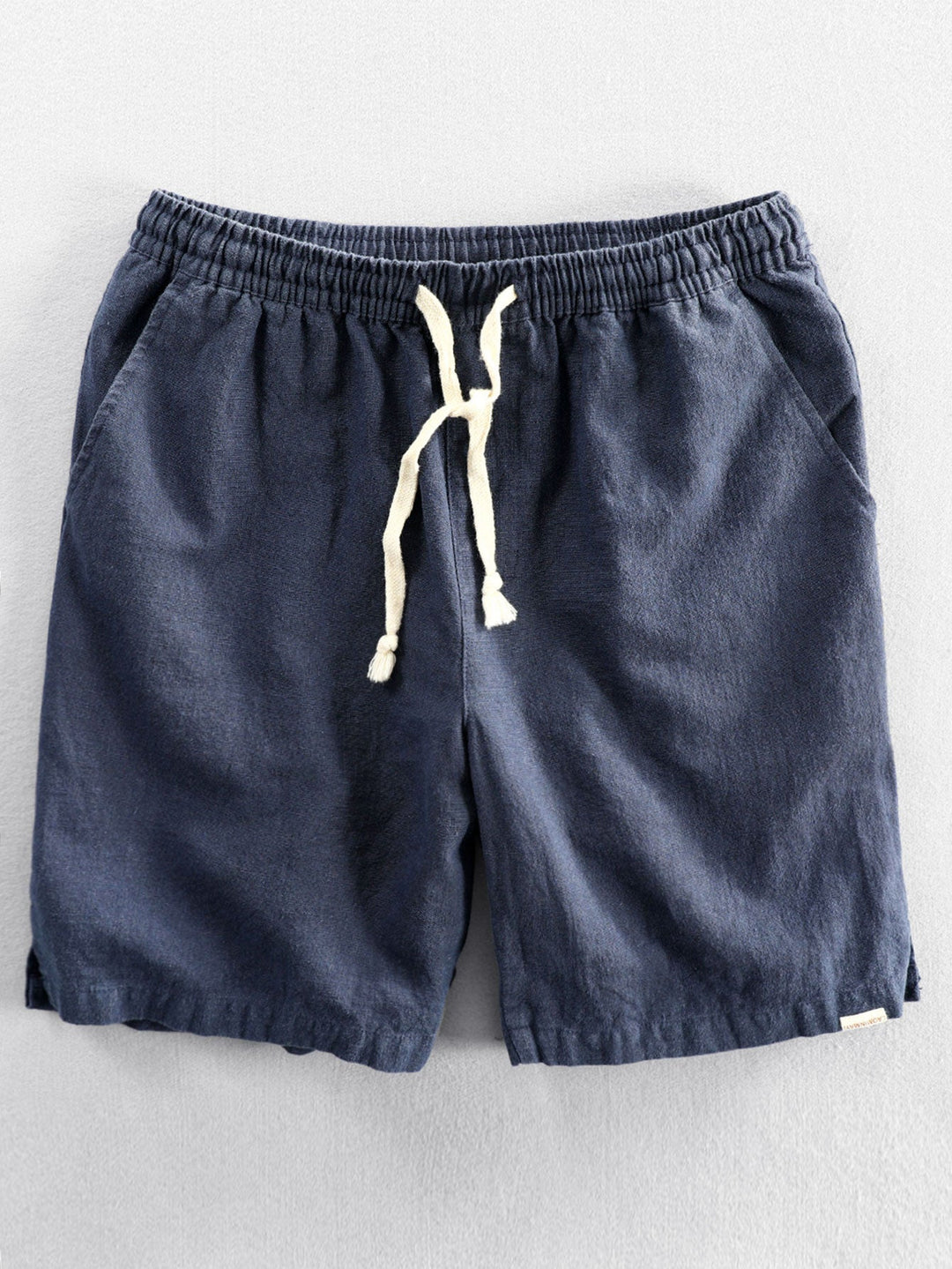 Linen Cotton Blend Drawstring Shorts