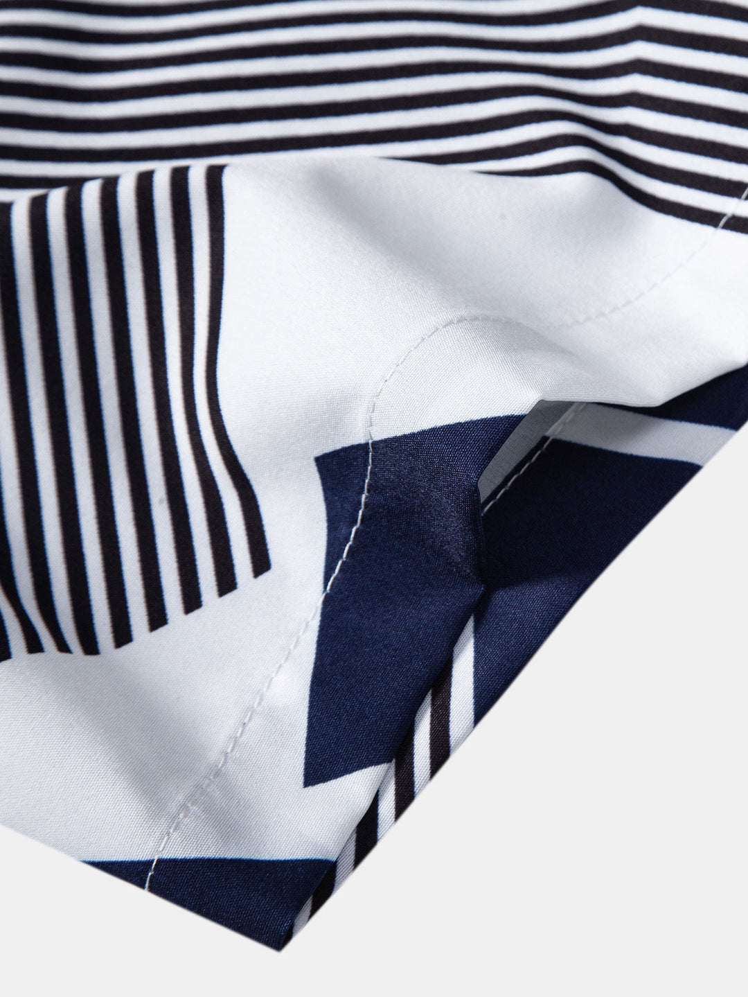 Color Block Geometry Print Button-Up Shirt & Swim Shorts