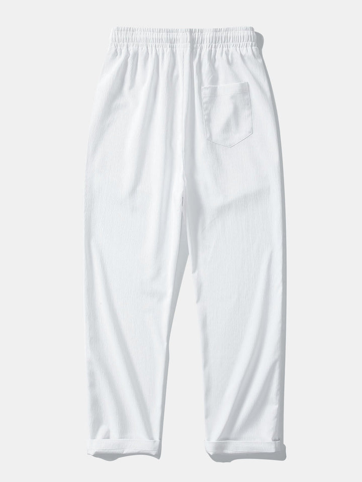 Textured Contrast Cuban Shirt & Straight Leg Pants