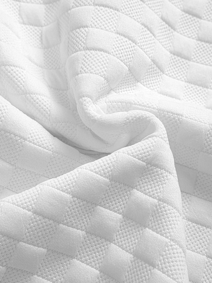 Checkerboard Jacquard Arc Hem Hooded T-Shirt & Checkerboard Jacquard Shorts