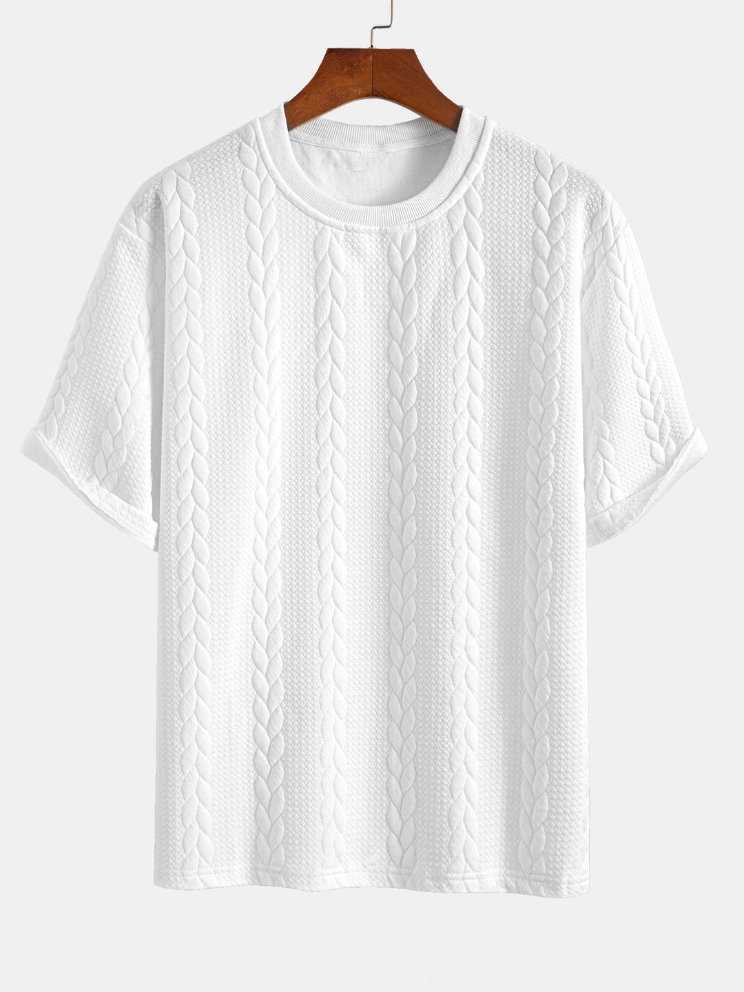 Relax Fit Mid-Length Sleeve Twist Jacquard T-Shirt & Shorts