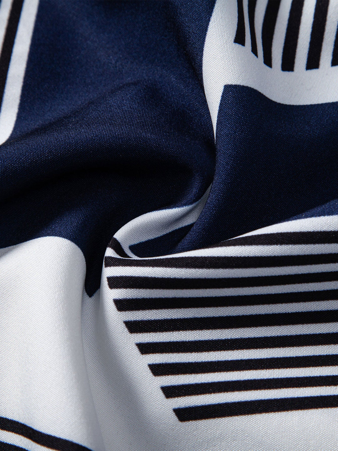 Color Block Geometry Print Button-Up Shirt & Swim Shorts