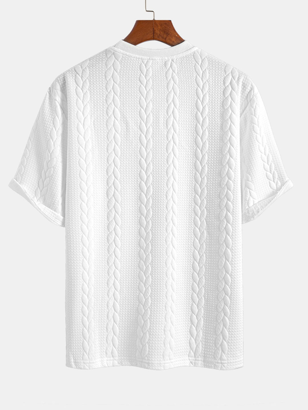 Relax Fit Mid-Length Sleeve Twist Jacquard T-Shirt & Shorts