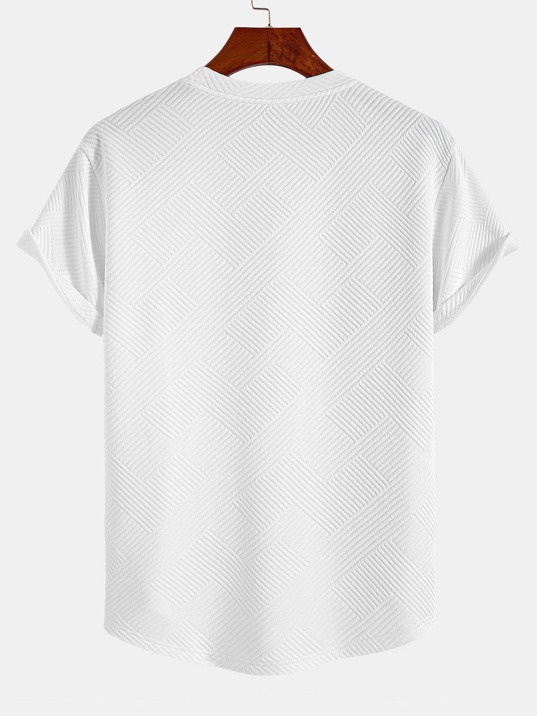 Short Sleeve Striped Jacquard Bow Hem T-Shirt