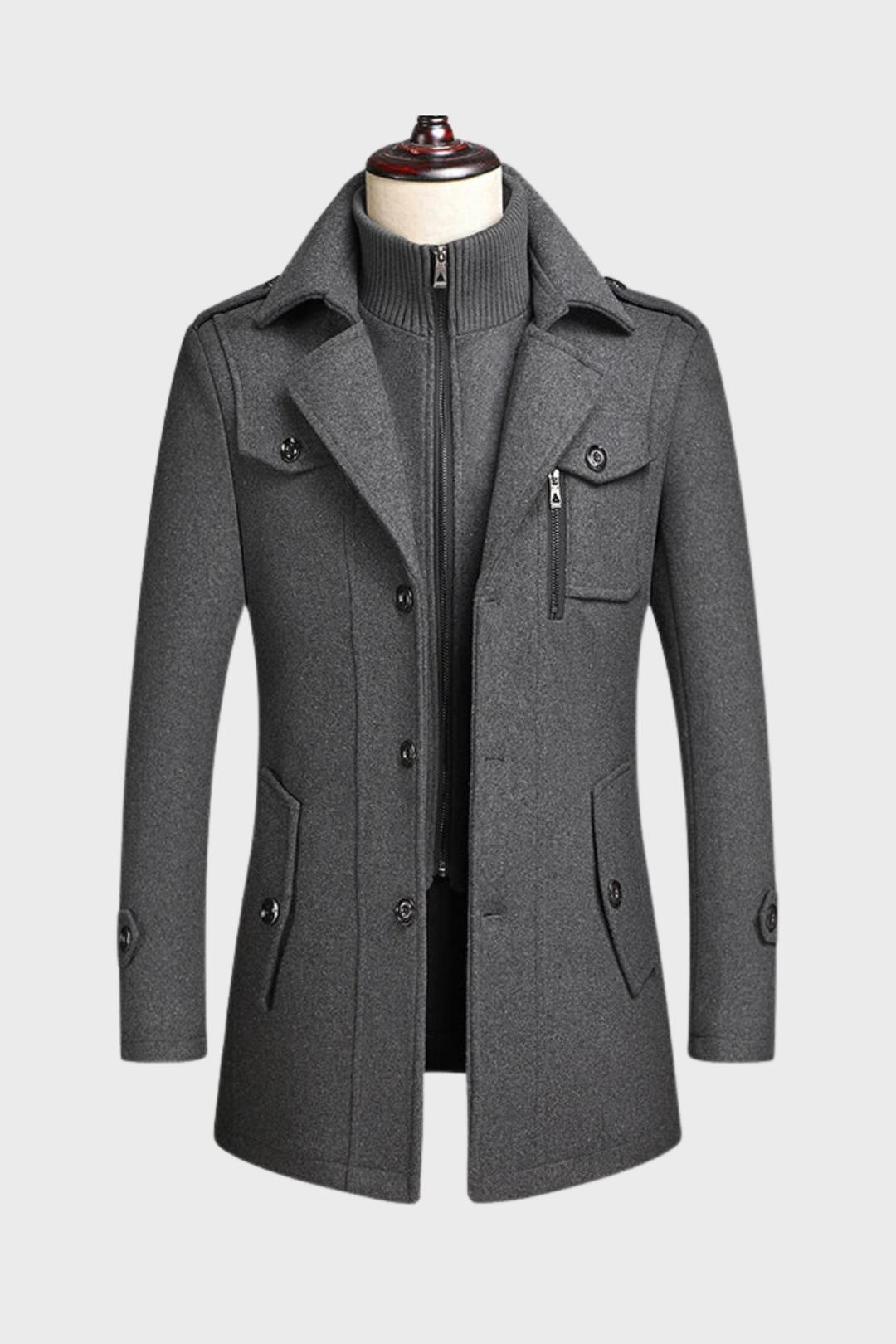 Immanuël™ Wool Blend Stand Collar Men’s Coat