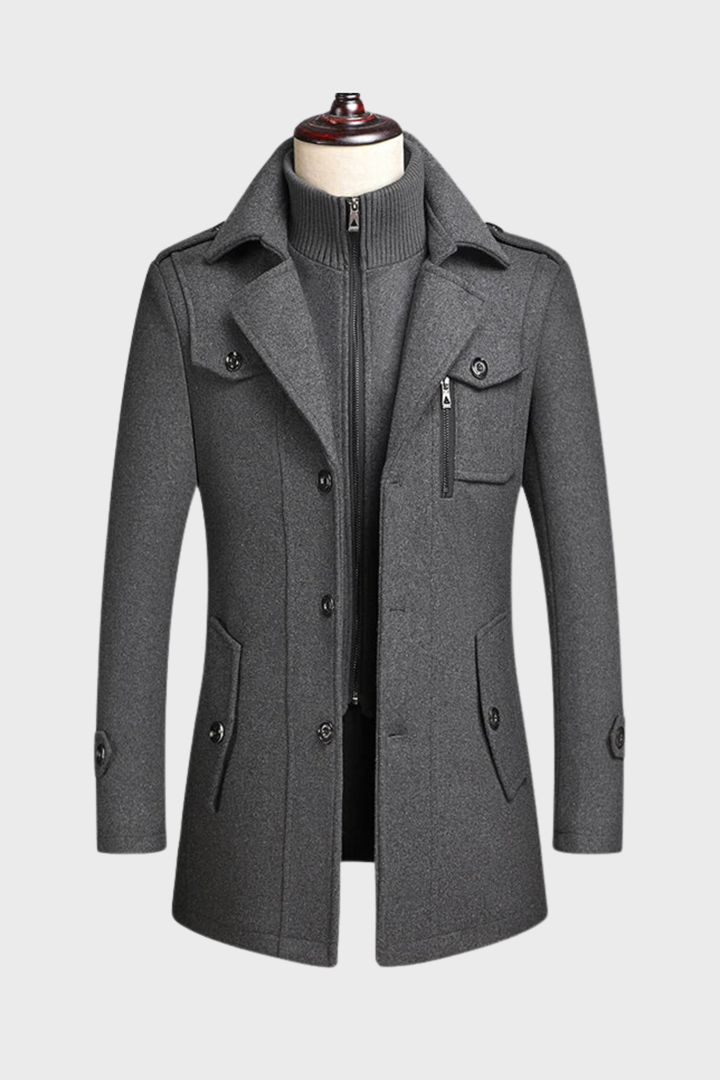 Immanuël™ Wool Blend Stand Collar Men’s Coat