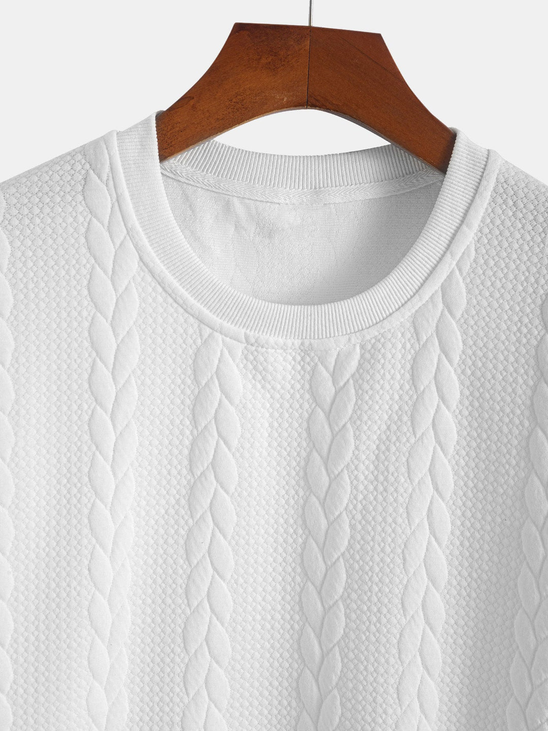 Relax Fit Mid-Length Sleeve Twist Jacquard T-Shirt & Shorts