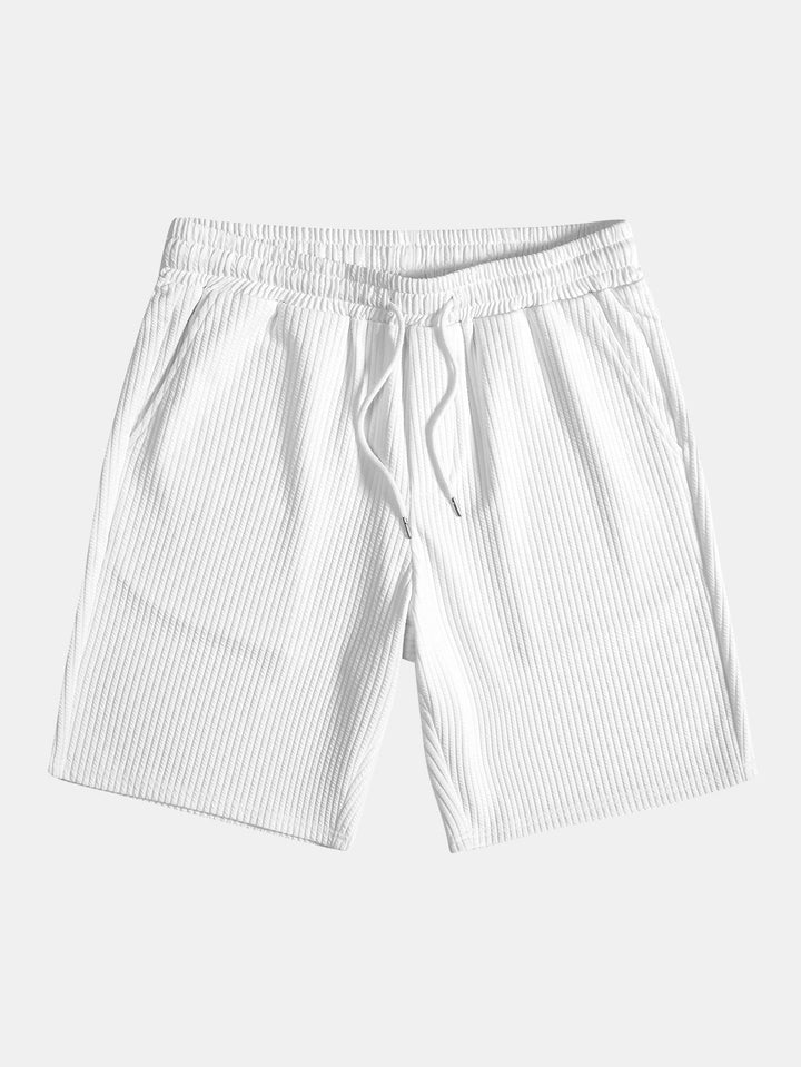 Muscle Fit Ribbed Button-Down Shirt & Shorts