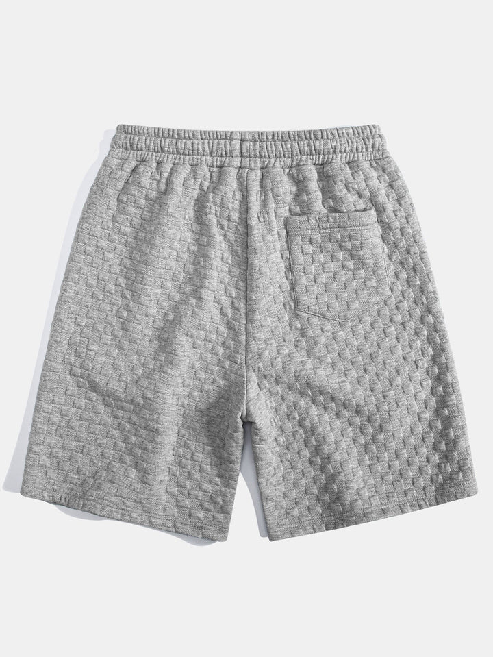 Checkerboard Jacquard Arc Hem Hooded T-Shirt & Checkerboard Jacquard Shorts