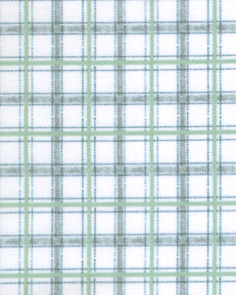 "The Amber" Grey & Light Green Mid Check