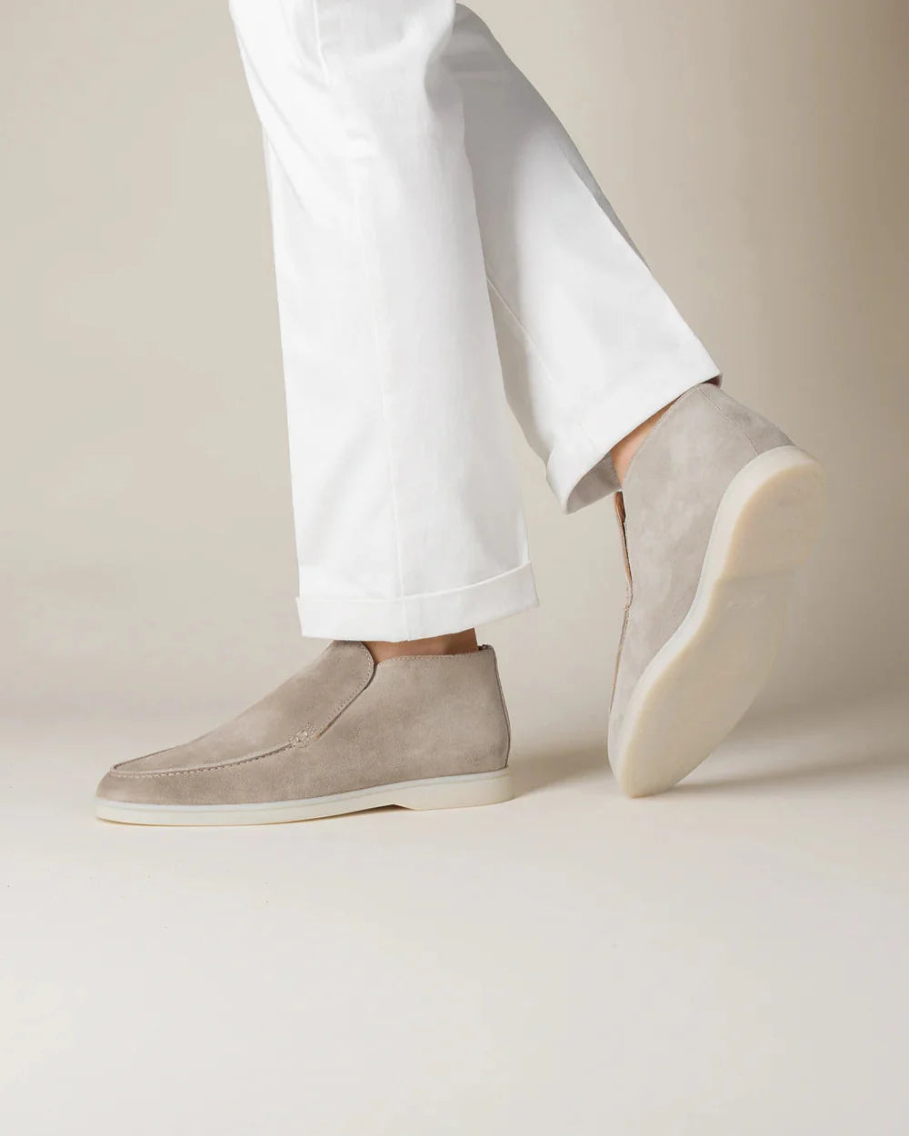 MONACO - BEIGE HIGH SUÈDE LOAFERS