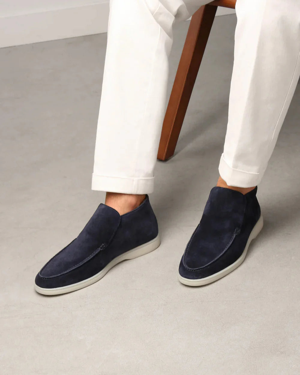 MONACO - NAVY HIGH SUÈDE LOAFERS