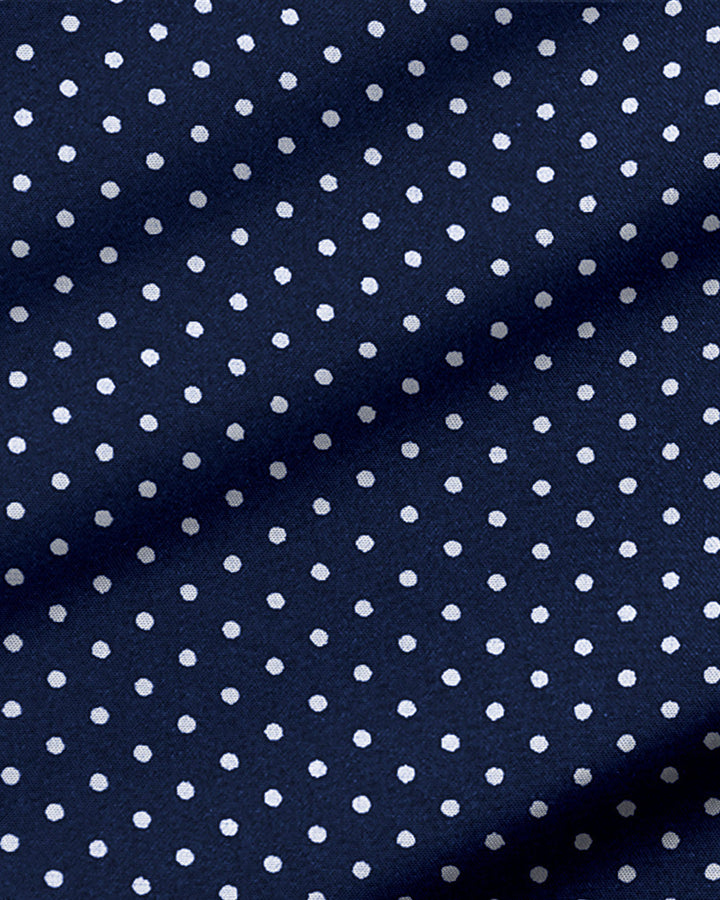 "The Boylston" Navy with White Polka Dots