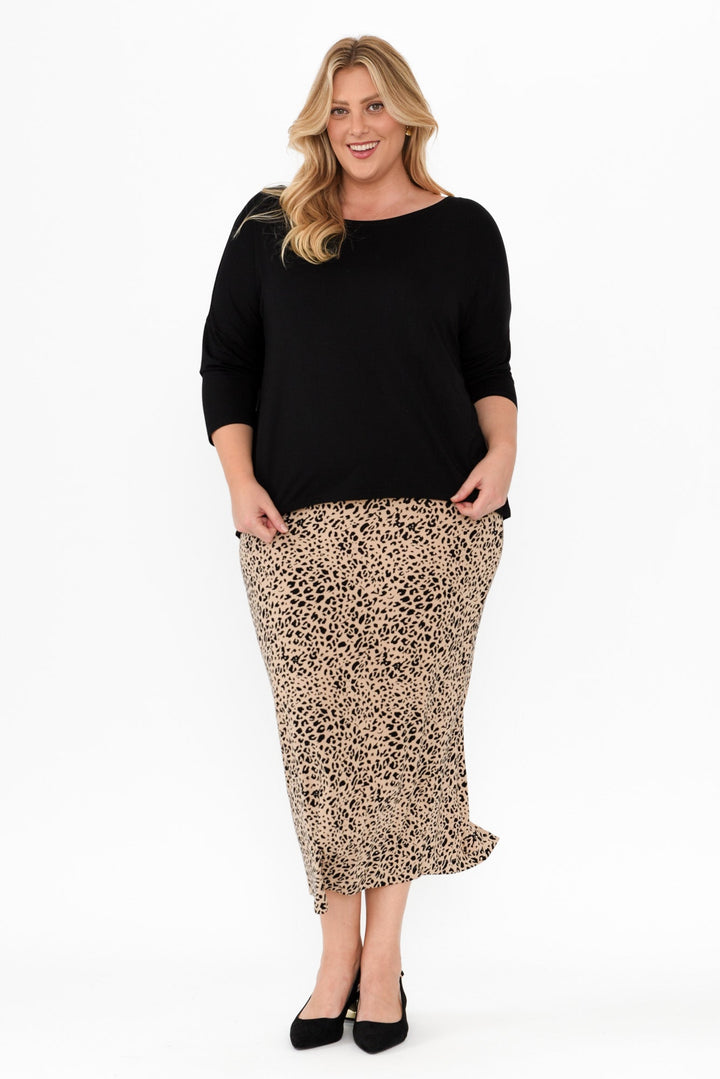 Leopard Bamboo Maxi Tube Skirt