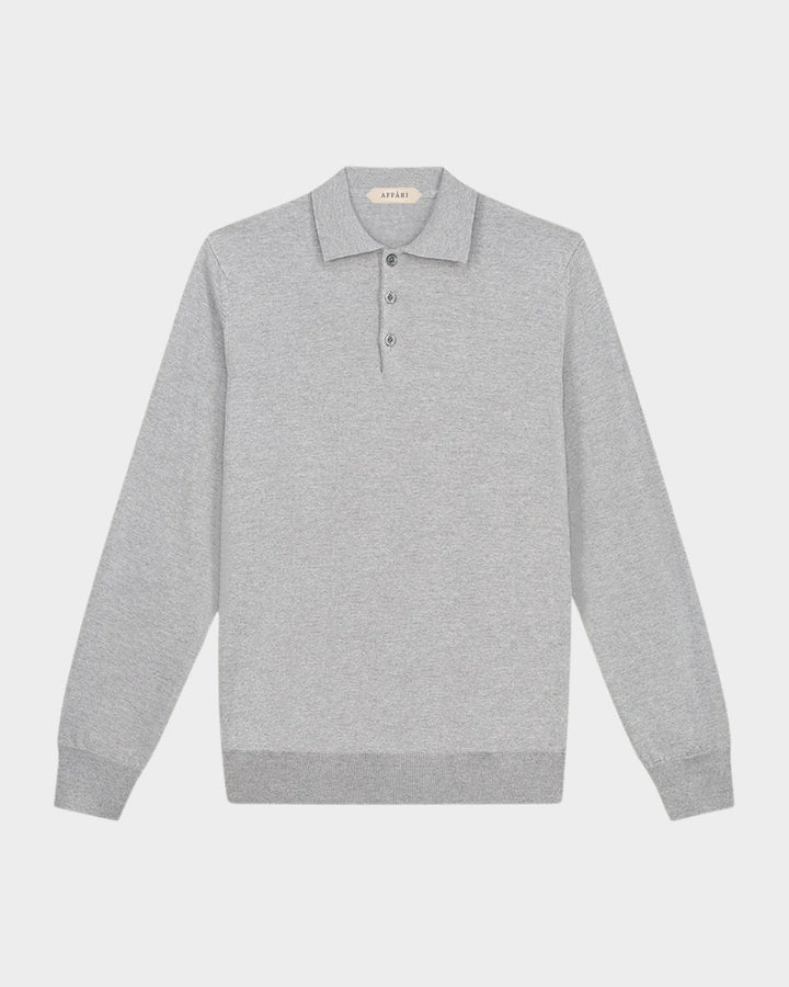 CANNES - GREY LUXURY POLOSWEATER
