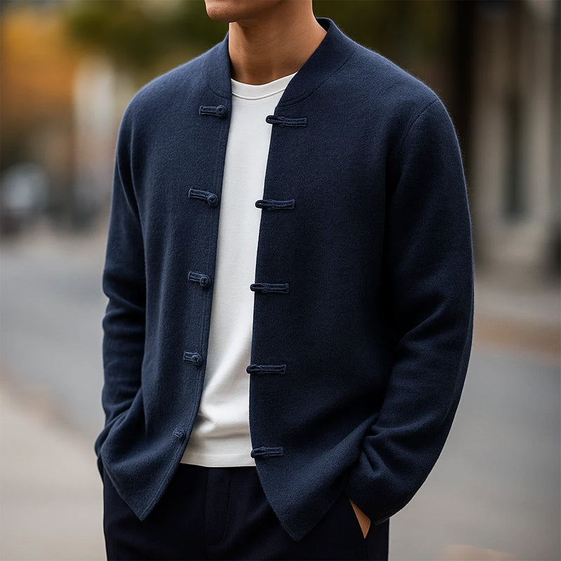 Cashmere Atelier Mandarin Collar Cardigan